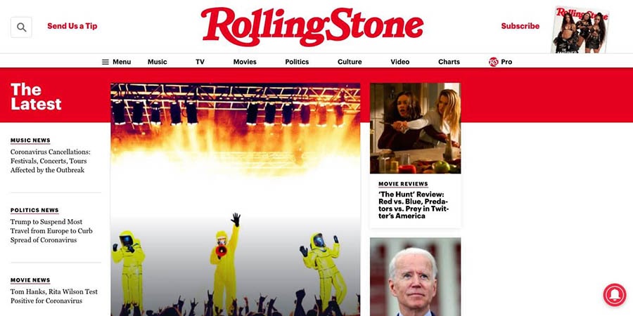 The Rolling Stone magazine’s WordPress-powered website.