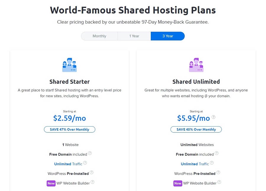 DreamHost's Shared Hosting plans.