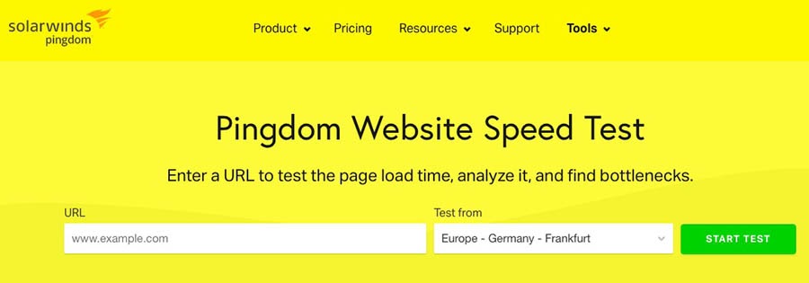 The Pingdom Speed Test tool.